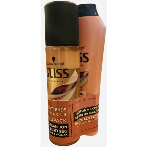 Gliss K. Ajándék csomag sampon 250ml +200ml balzsam Split ends miracle